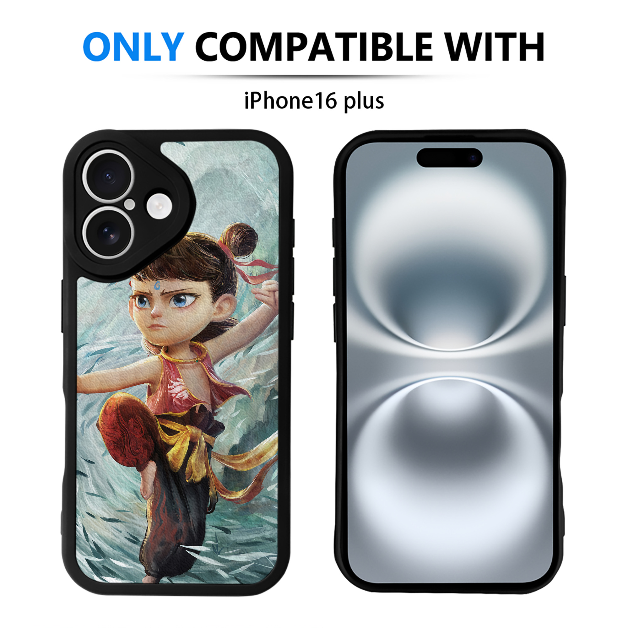 （画像用） Ne Zha 2 ナタ 魔童の大暴れ 【iPhone 16シリーズ対応】シリコンスマホケース（レザー調） 材質：シリコン
